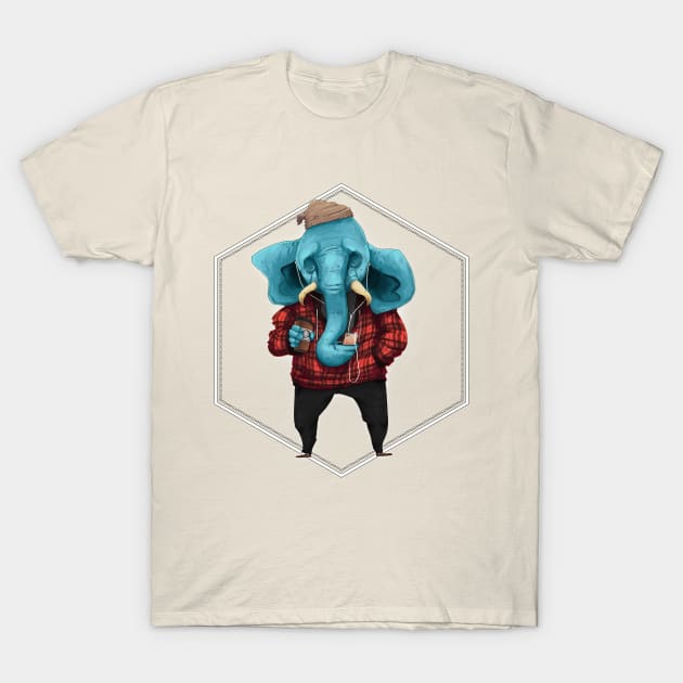 Hipster Elephant T-Shirt by trmrddr